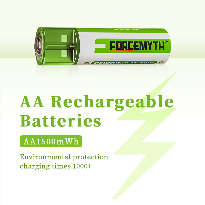 High cycle times rechargeable battery AA 1.5v 1500mwh USB