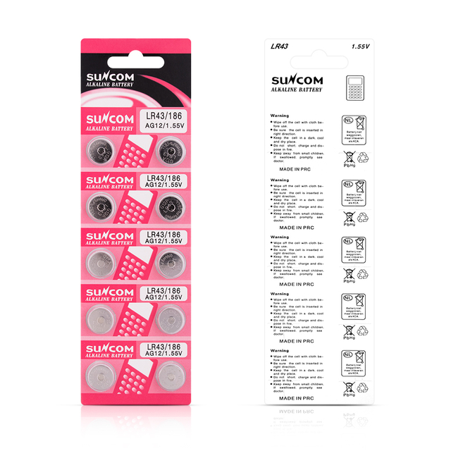 1.55V AG12/LR43 Dry Alkaline Button Battery