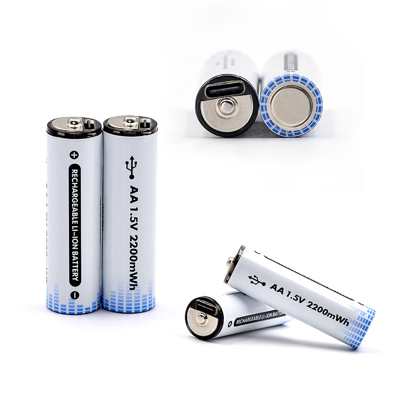 Rechargeable 2200mWh Lithium AA1.5v Battery 