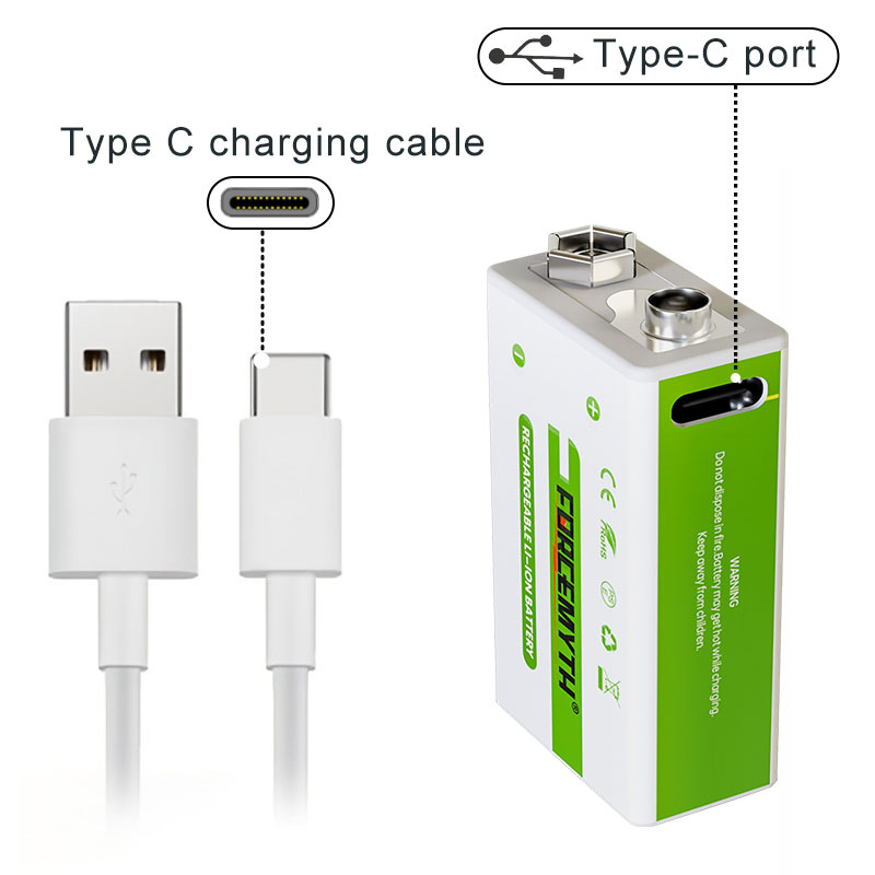 9V constant voltage Lithium Battery Rechargeable Li-ion