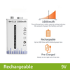 OEM 9V 9000mwh Type-C Lithium Rechargeable Battery