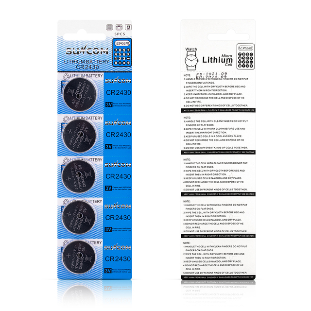 CR2430 Lithium 3v 220mAh button cell battery