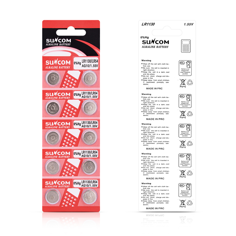 AG10/LR1130 Carbon Zinc Alkaline Button Battery