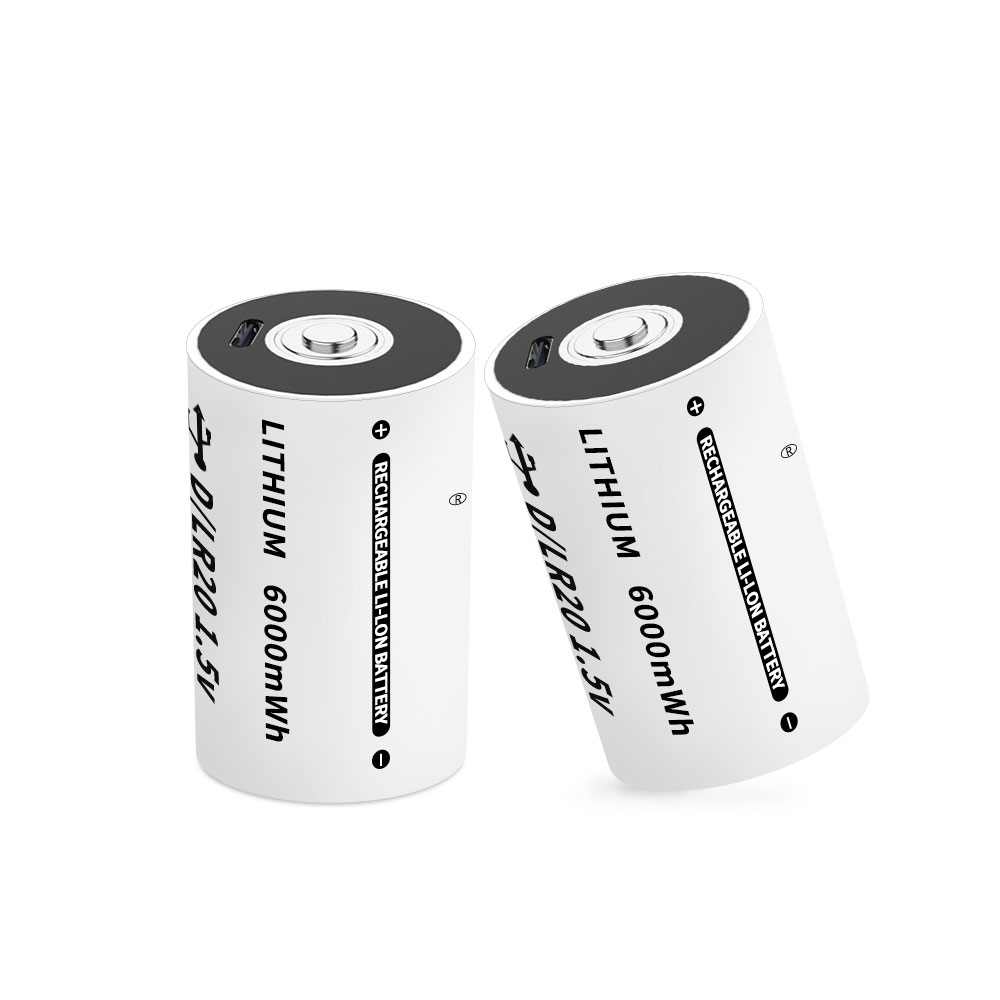 D1 Lithium Rechargeable Battery USB 9000mWh 1.5V Type-C