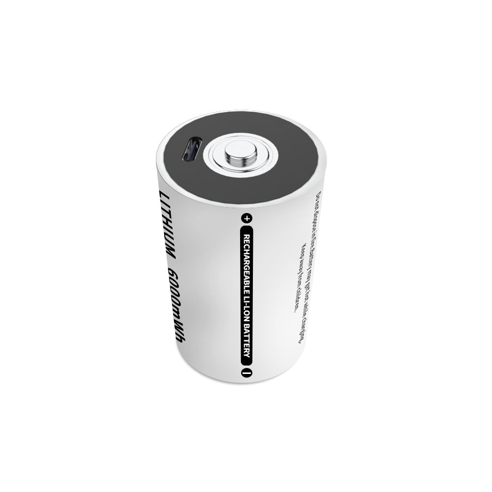 D1 Lithium Rechargeable Battery USB 9000mWh 1.5V Type-C