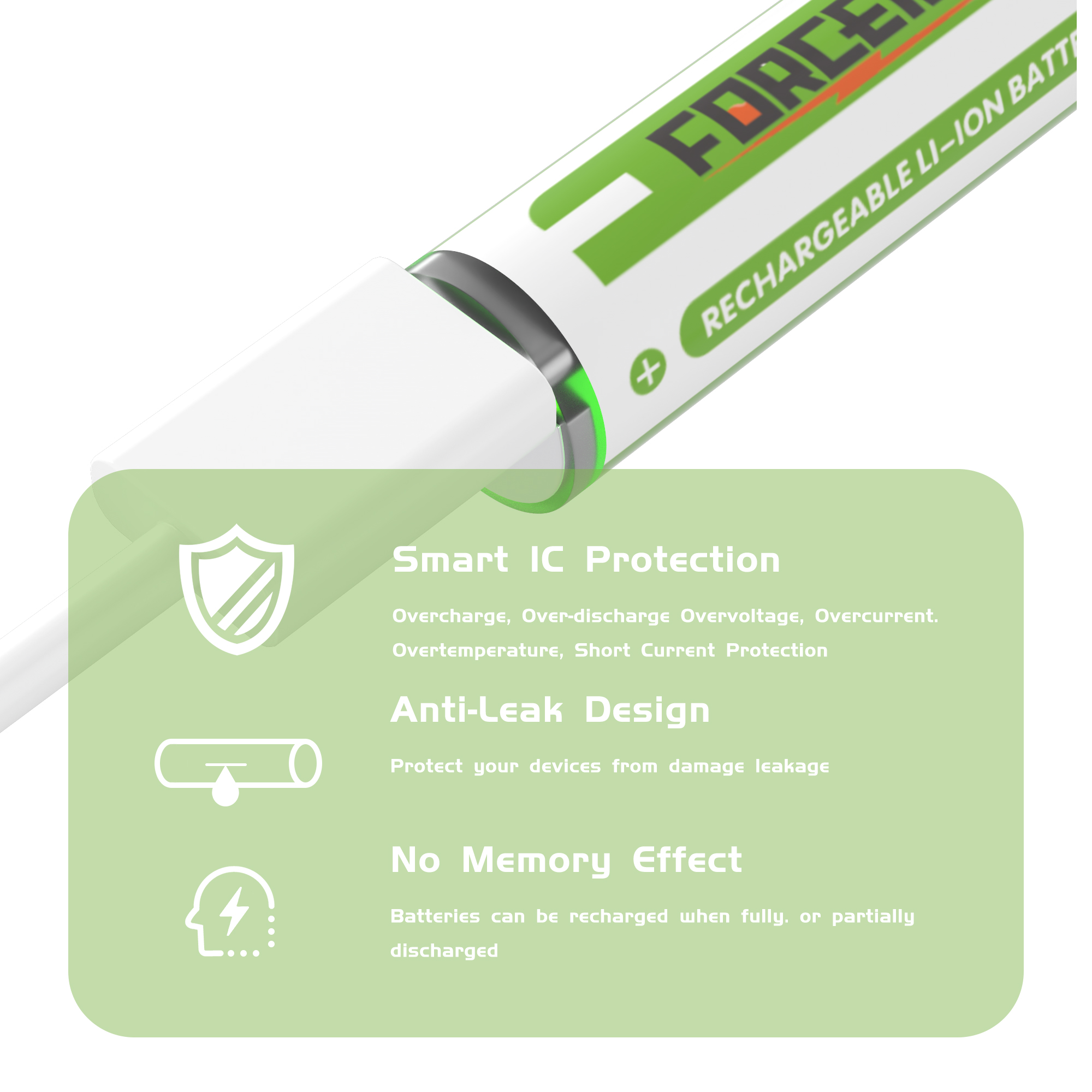 AA rechargeable batteries 1.5V USB Type-C lithium 2500mWh